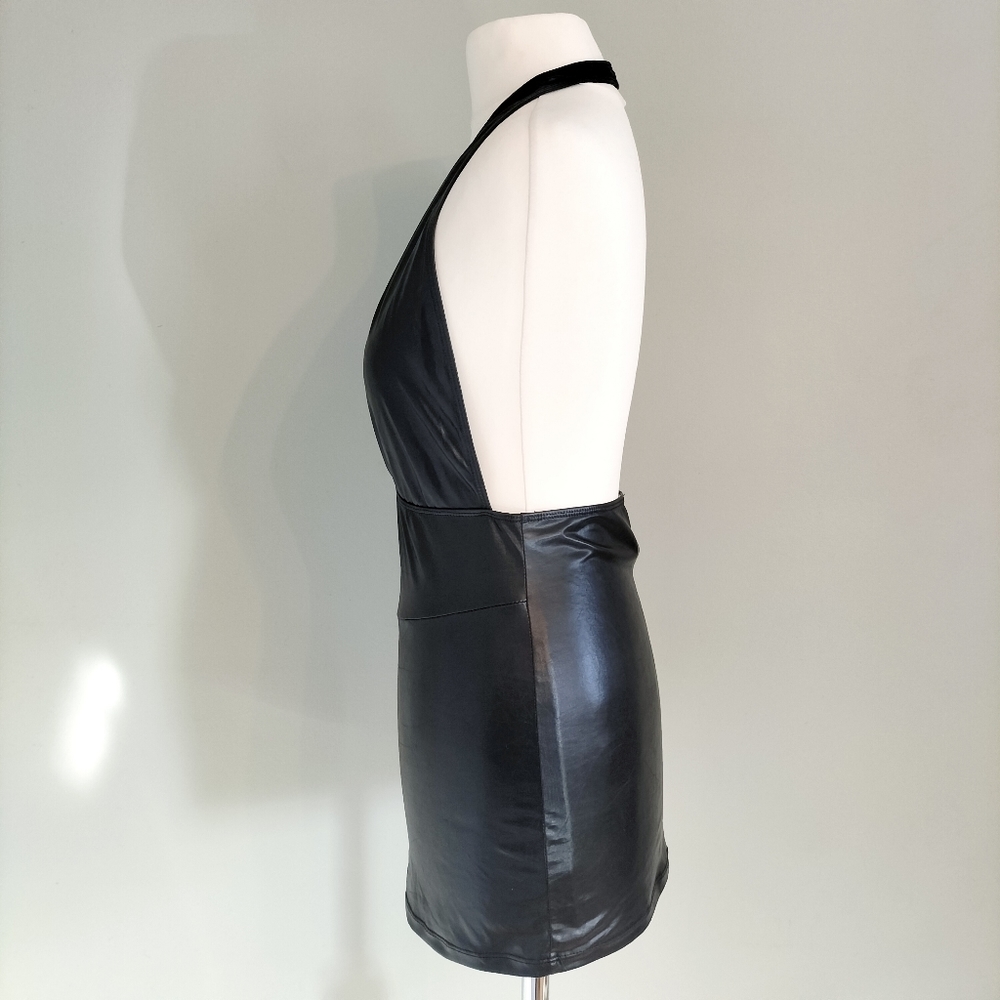 Cottelli Collection Black Wetlook Minidress - Picture 4 of 6